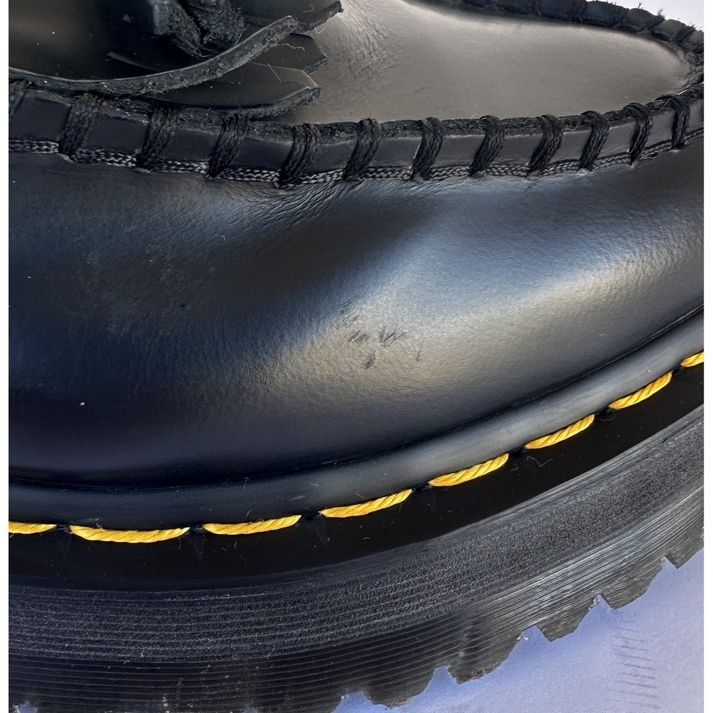 Dr Martens Adrian Quad Loafers Womens 10 Mens 9 Black Leather Platform Tassel - Picture 4 of 9